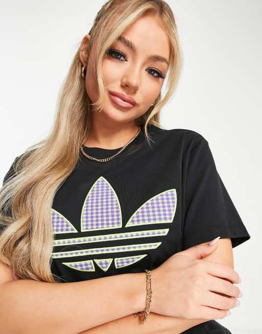 adidas Originals - T-shirt à logo trèfle - Noir