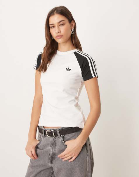 adidas Originals - T-shirt a maniche corte bianca e nera - view 1