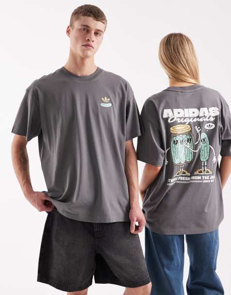 adidas Originals - T-shirt à motif cornichons - Anthracite - view 1