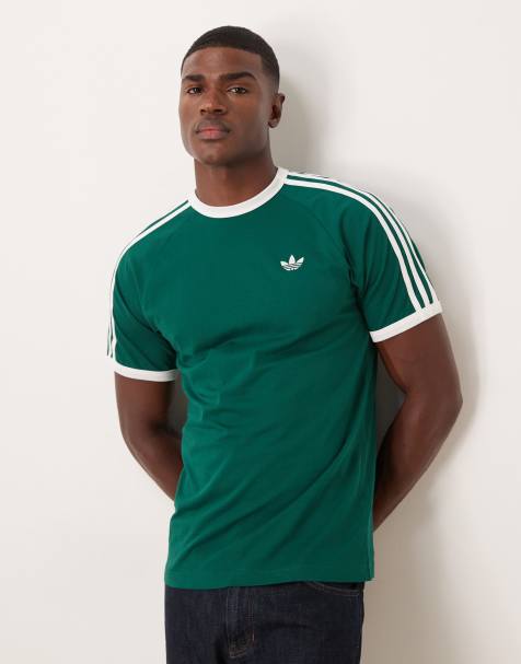 adidas Originals - T-shirt à trois bandes - Vert - view 1