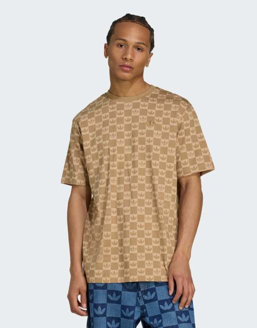 adidas Originals - T-shirt ample à logo monogramme - Beige