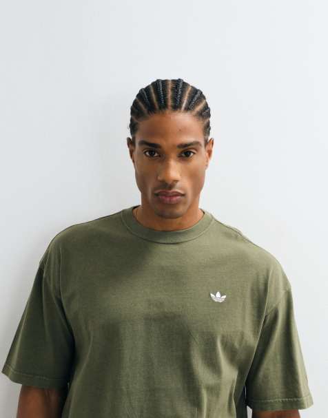 adidas Originals t-shirt ample essentiel en olive délavé - view 1