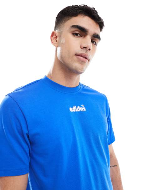 adidas Originals - T-shirt avec inscription logo style bulles - Bleu - view 1