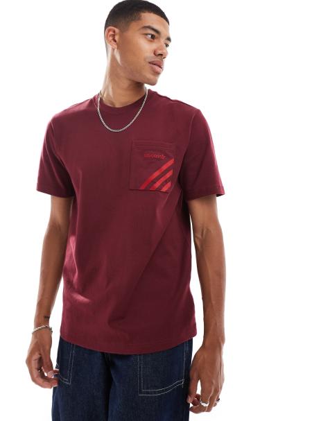 adidas Originals - T-shirt avec poche - Bordeaux - view 1