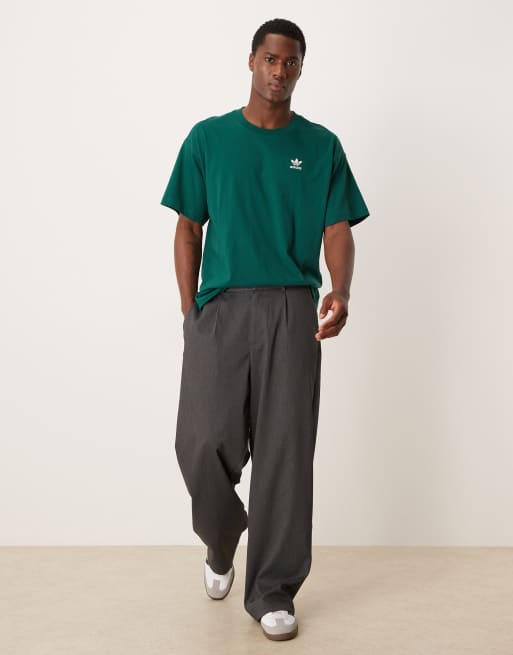 adidas Originals - T-shirt basic oversize verde, 2 di 5