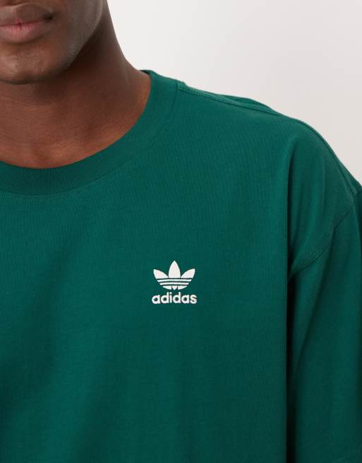 adidas Originals - T-shirt basic oversize verde, 5 di 5