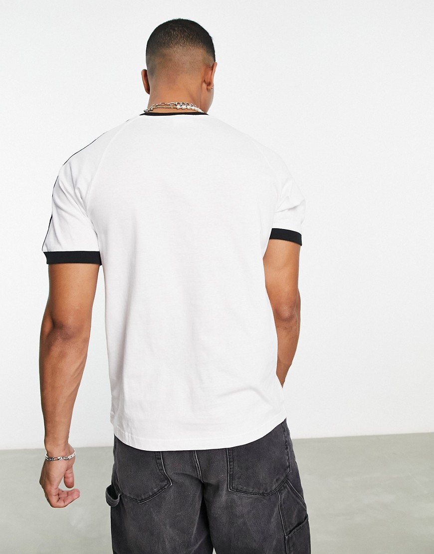 adidas Originals -T-shirt bianca con tre strisce-Bianco T-shirt donna  - immagine3