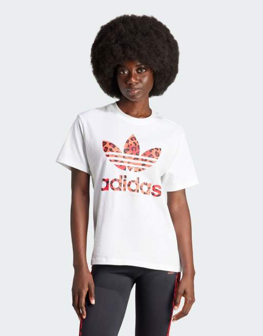 adidas Originals - T-shirt bianca con trifoglio