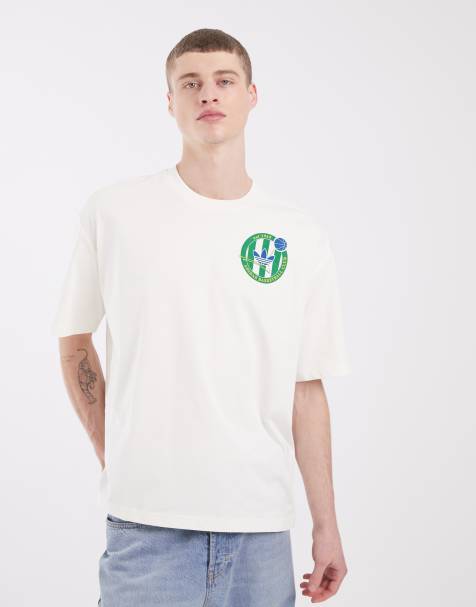 adidas Originals - T-shirt bianca e verde con stemma OG - view 1