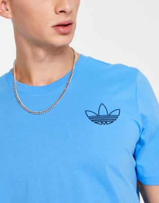T-shirt blu con trifoglio - adidas Originals T-shirt donna  - immagine3