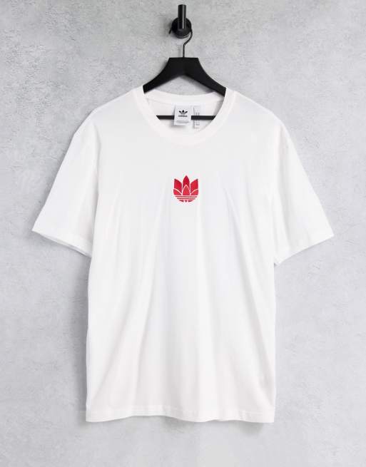 adidas Originals - T-shirt con logo a trifoglio 3D, colore bianco