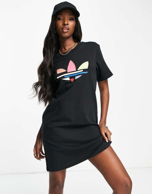 Adidas originals t-shirt 2025 dress with trefoil logo