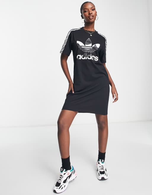 adidas Originals t-shirt dress in black | ASOS