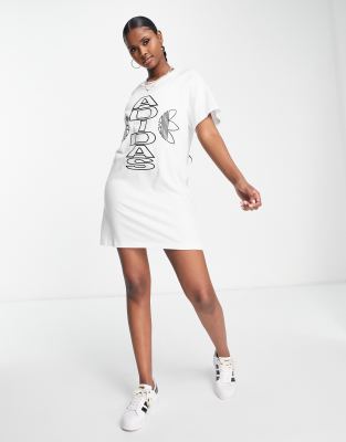 white adidas t shirt dress