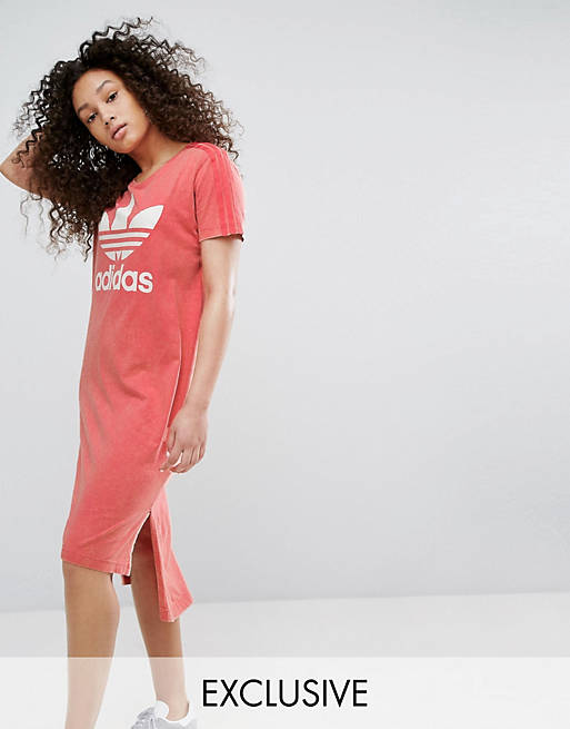 adidas Originals T-Shirt Dress With Drop Hem
