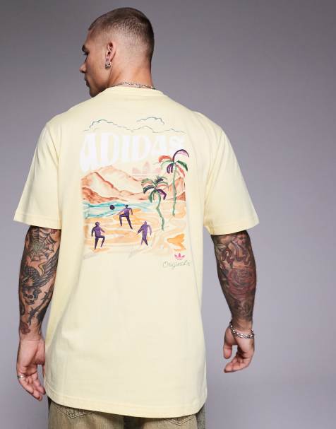 adidas Originals - T-shirt gialla con grafica estiva - view 1