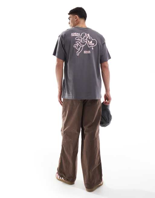 adidas Originals - T-shirt grigia con grafica di Cupido