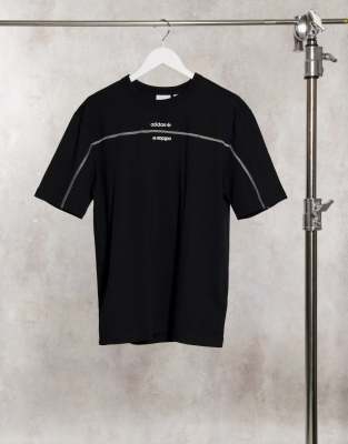 adidas white t shirt with black stripes