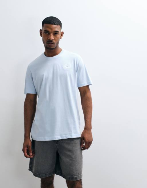 adidas Originals – T-Shirt in Blau mit Sonnen-Rückenprint, 2 von 5