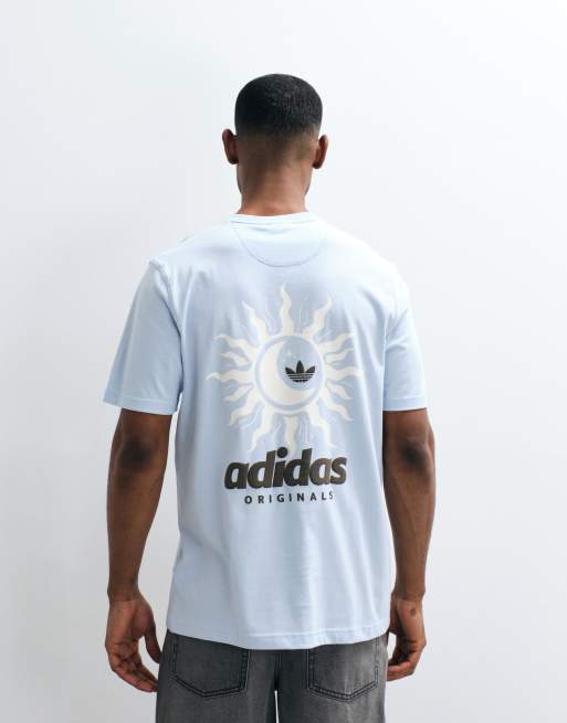 adidas Originals – T-Shirt in Blau mit Sonnen-Rückenprint, 5 von 5