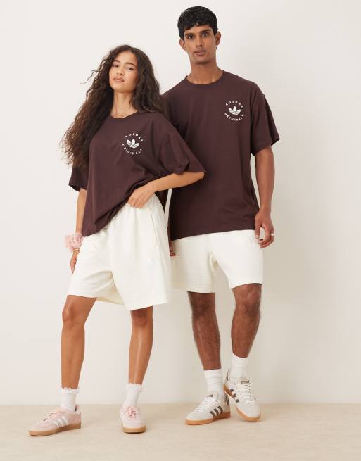 adidas Originals t-shirt in brown with trefoil graphic 