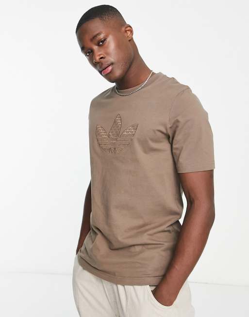 Brown adidas cheap t shirt