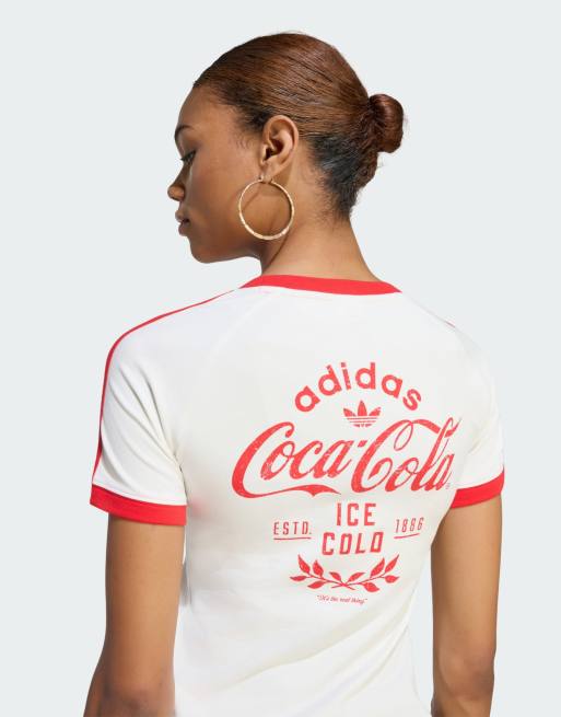 adidas Originals – T-Shirt in Core White mit den drei Streifen, 3 von 4
