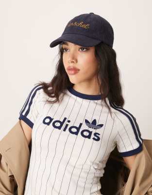 adidas Originals adidas Originals t-shirt in cream and navy