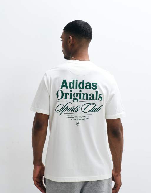 adidas Originals – T-Shirt in gebrochenem Weiß mit „Sports Club“-Rückenprint, 3 von 5