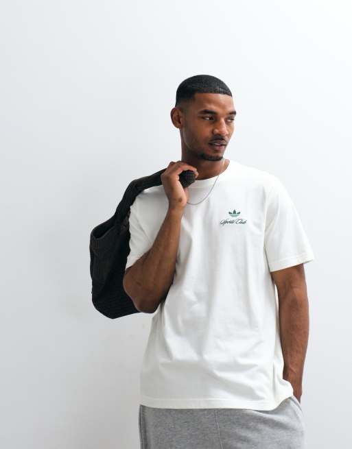 adidas Originals – T-Shirt in gebrochenem Weiß mit „Sports Club“-Rückenprint, 5 von 5