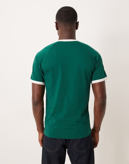 adidas Originals – T-Shirt in Grün mit drei Streifen, 5 von 5