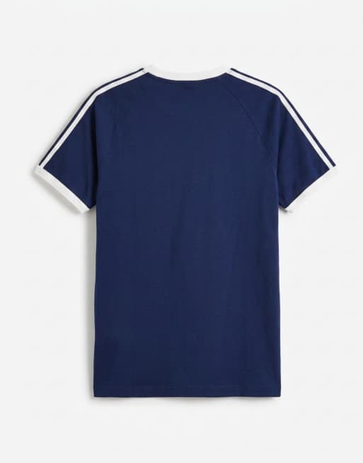 adidas Originals – T-Shirt in Marineblau und Weiß mit den drei Streifen, 7 von 7