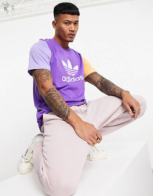 adidas Originals t-shirt in purple color block with large logo