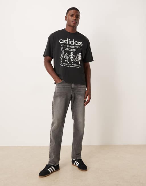 adidas Originals – T-Shirt in Rosa mit Basketball-Grafik, 2 von 5