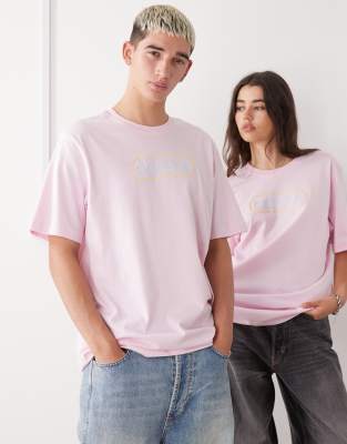 adidas Originals - T-Shirt in Rosa mit Logo-Grafikprint im 80er-Stil