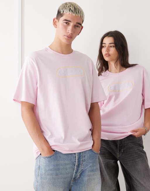 adidas Originals – T-Shirt in Rosa mit Logo-Grafikprint im 80er-Stil