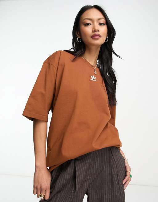 adidas Originals – T-Shirt in Rostbraun