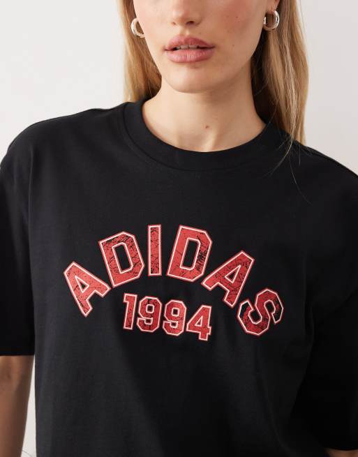 adidas Originals – T-Shirt in Schwarz mit College-Logo, 4 von 4