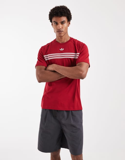 adidas Originals – T-Shirt in Team Victory Red mit Streifen auf der Brust, 3 von 5