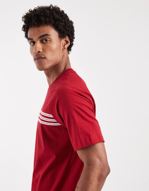 adidas Originals – T-Shirt in Team Victory Red mit Streifen auf der Brust, 4 von 5