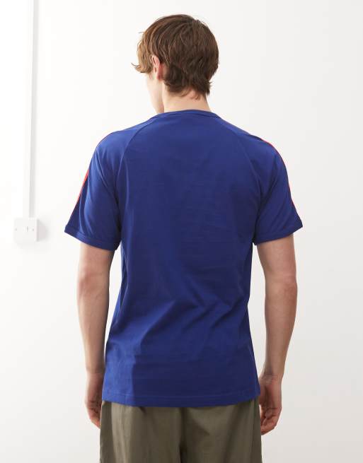 adidas Originals – T-Shirt in Victory Blue/Bold Green mit 3 Streifen, 3 von 5