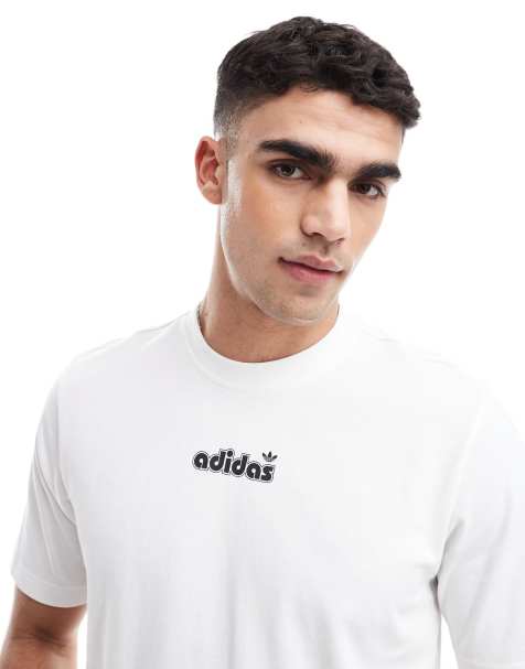 adidas Originals – T-Shirt in Weiß mit Bubble-Logo - view 1