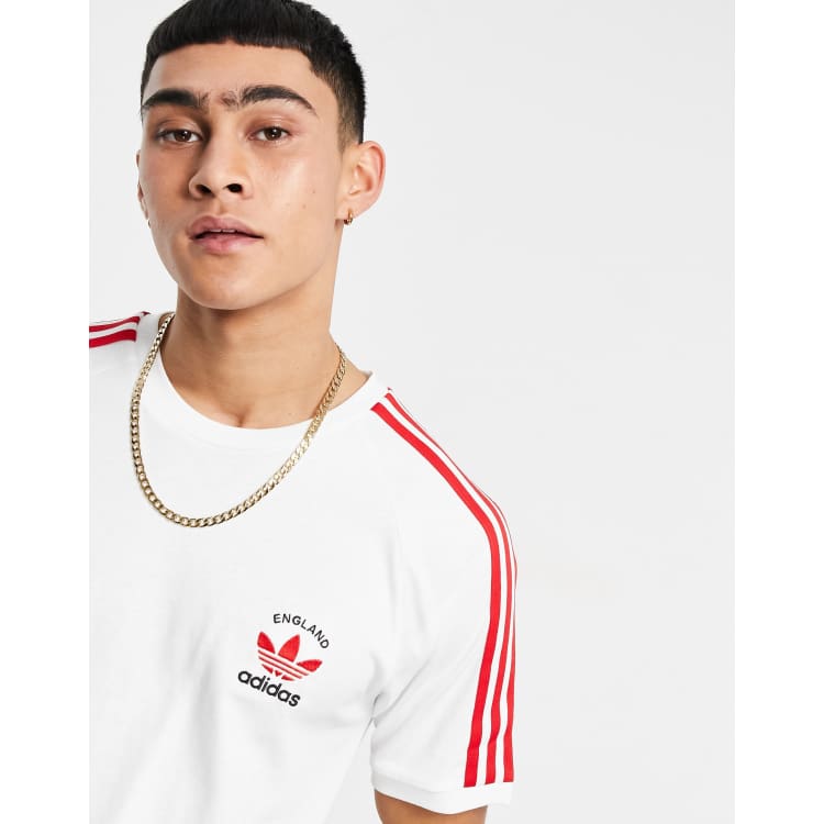 Adidas originals t hotsell shirt white and red