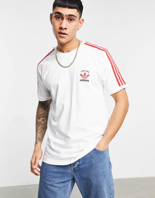 Adidas originals t clearance shirt white and red