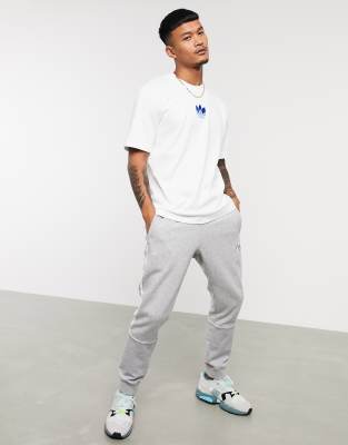 adidas originals white and blue t shirt