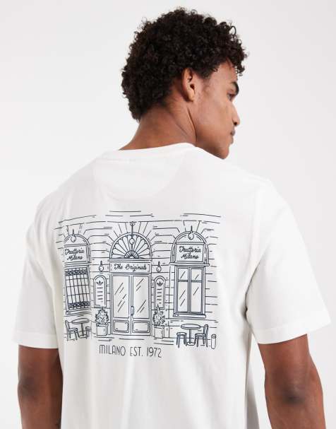 adidas Originals – T-Shirt in Wollweiß mit Mailand-Print - view 1