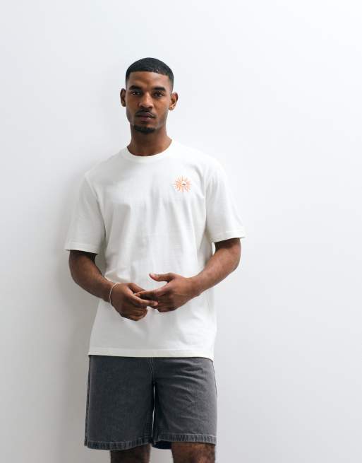 adidas Originals – T-Shirt in Wollweiß mit Sonnen-Rückenprint, 3 von 5