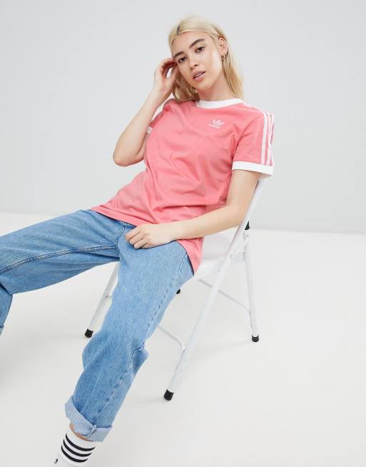 Adidas originals t shirt womens pink sale