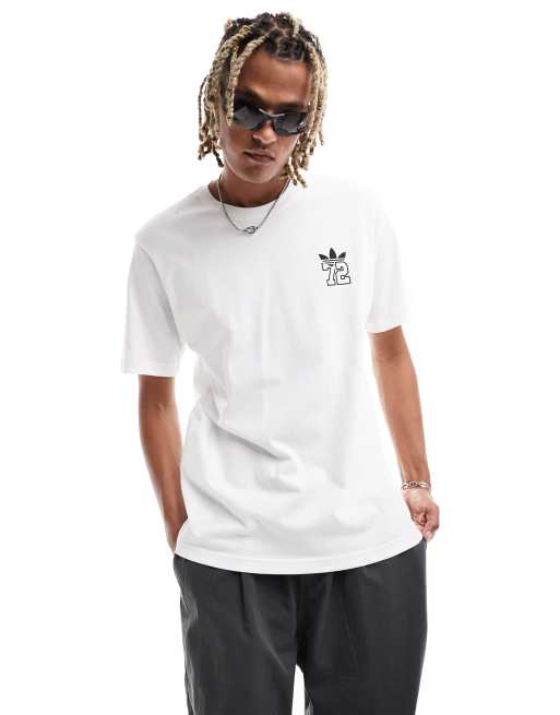adidas Originals - T-shirt met '72-print in wit
