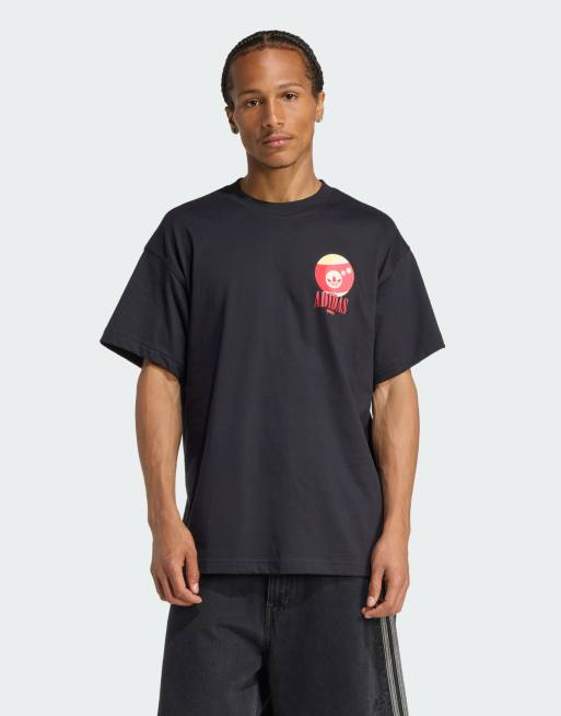 adidas Originals - T-shirt met biljartbalprint in zwart